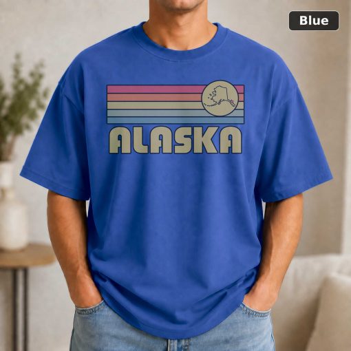 Alaska Retro Sunset State T-Shirt Design 2