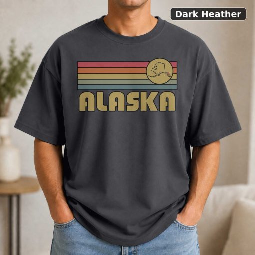 Alaska Retro Sunset State T-Shirt Design 3