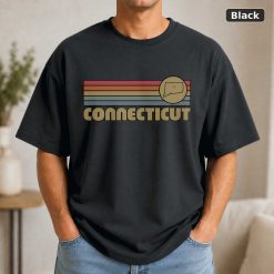 Connecticut Retro Sunset State T-Shirt Design