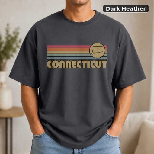 Connecticut Retro Sunset State T-Shirt Design 3