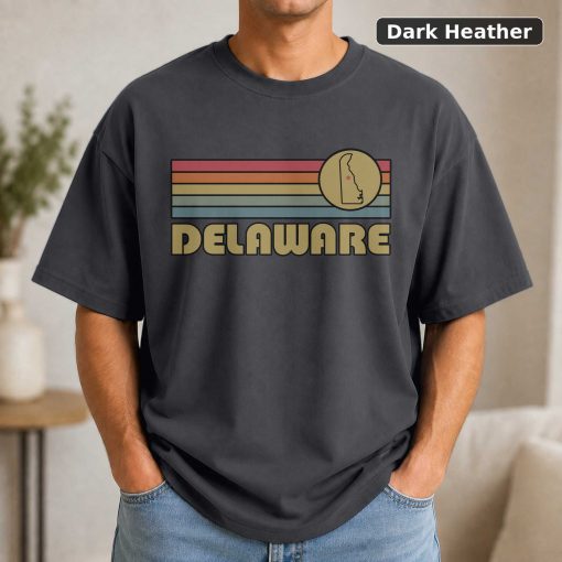 Delaware Retro Sunset State T-Shirt Design 3