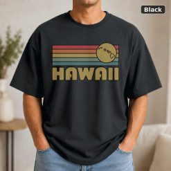 Hawaii Retro Sunset State T-Shirt Design