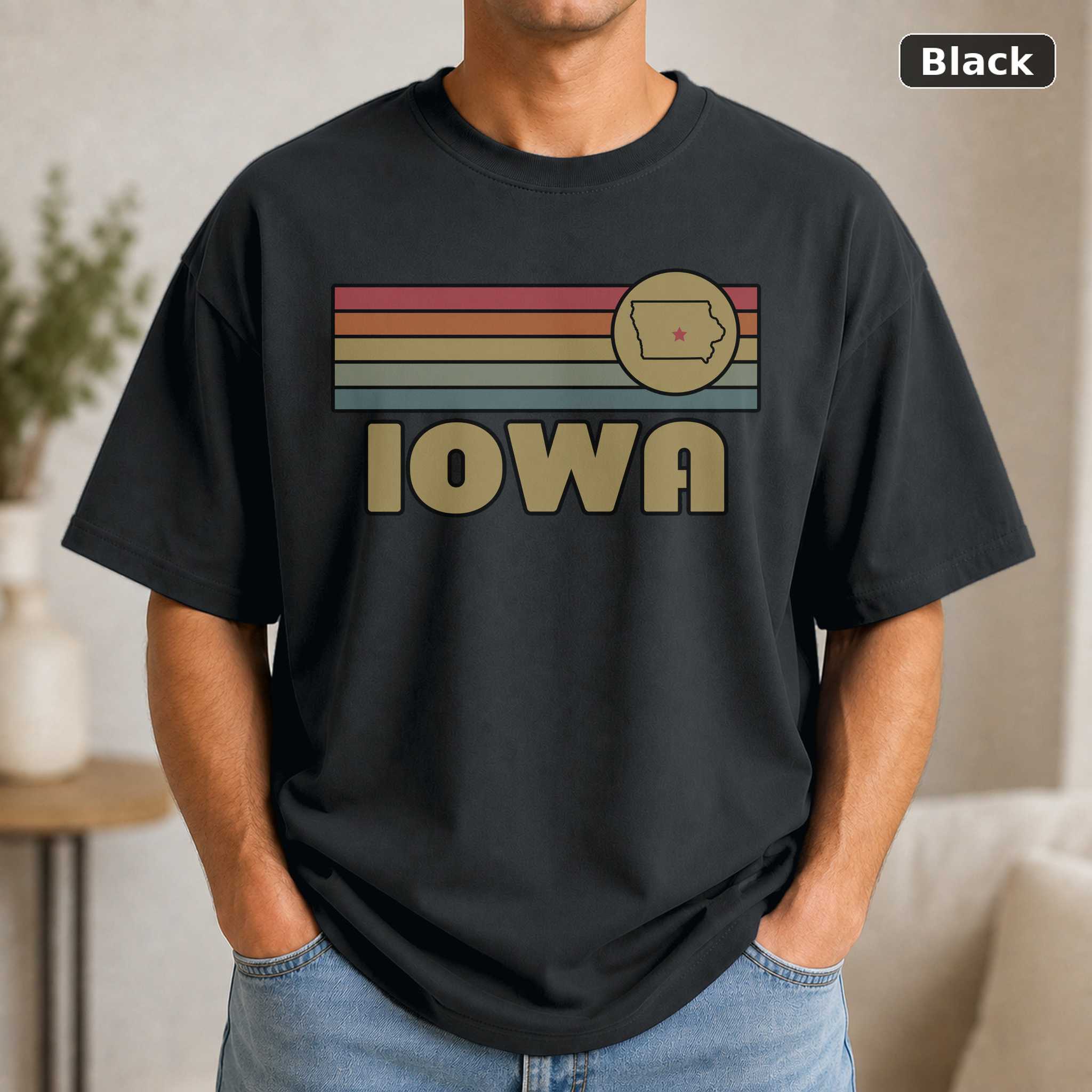 Iowa Retro Sunset State T-Shirt Design Iowa Retro Sunset State T-Shirt Design