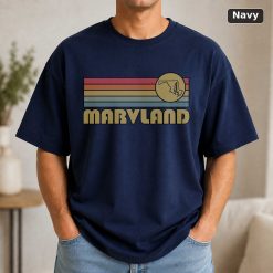 Maryland Retro Sunset State T-Shirt Design 7