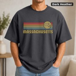 Massachusetts Retro Sunset State T-Shirt Design 6