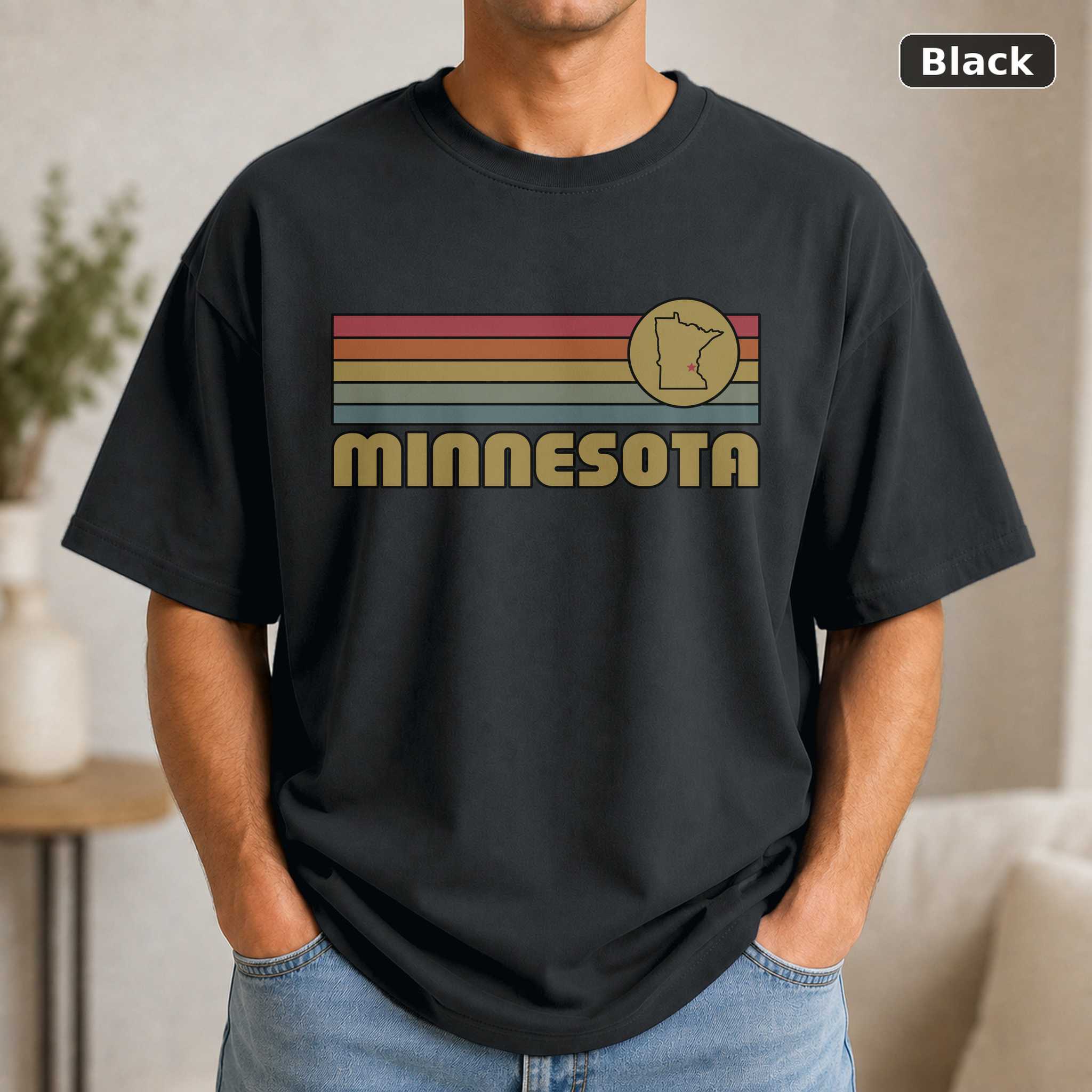 Minnesota Retro Sunset State T-Shirt Design Minnesota Retro Sunset State T-Shirt Design