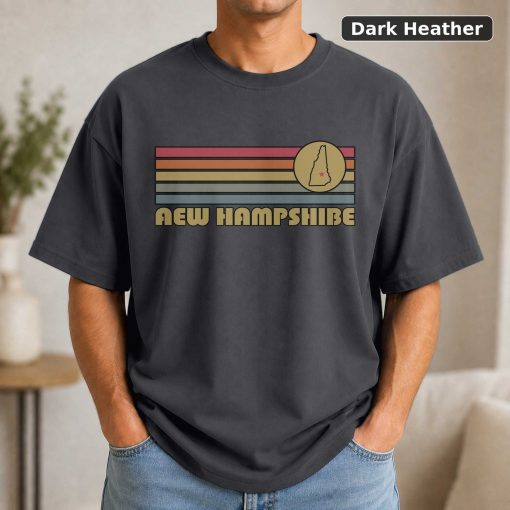 New Hampshire Retro Sunset State T-Shirt Design 3
