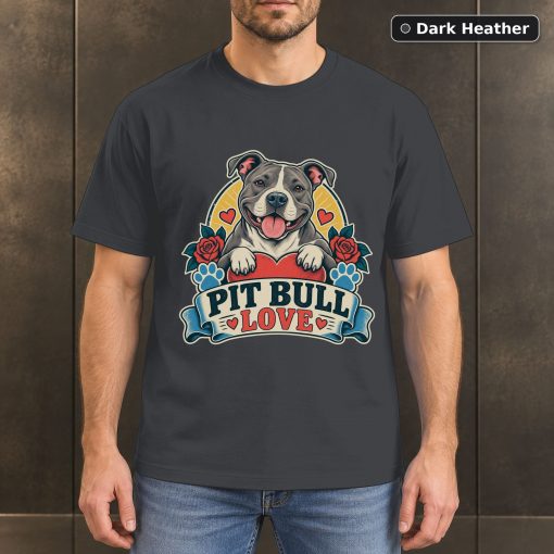 Pit Bull Love Shirt, Vintage American Pit Bull Terrier Dog Lover T-Shirt 3