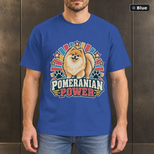 Pomeranian Power Shirt, Vintage Pomeranian Dog Lover T-Shirt 2