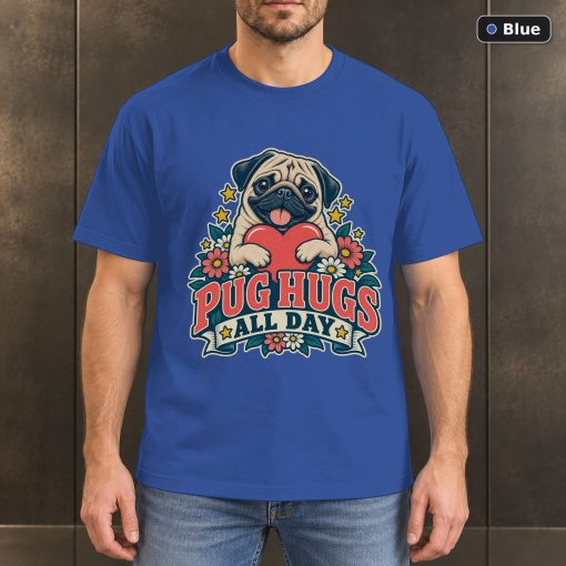Pug Hugs All Day Shirt, Vintage Pug Dog Lover T-Shirt 2