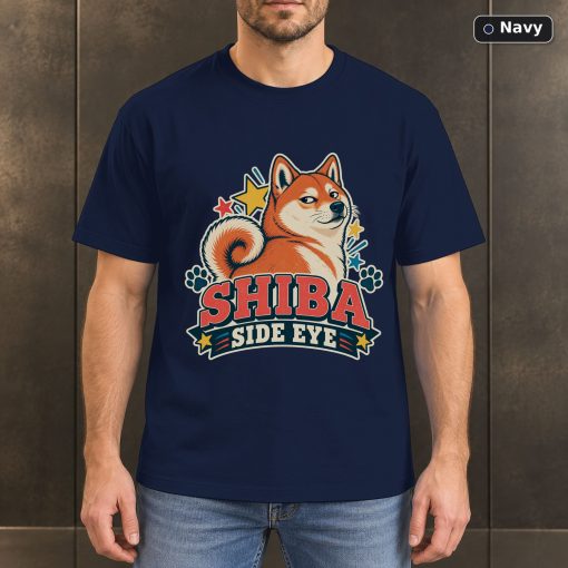 Shiba Side Eye Shirt, Vintage Shiba Inu Dog Lover T-Shirt 4