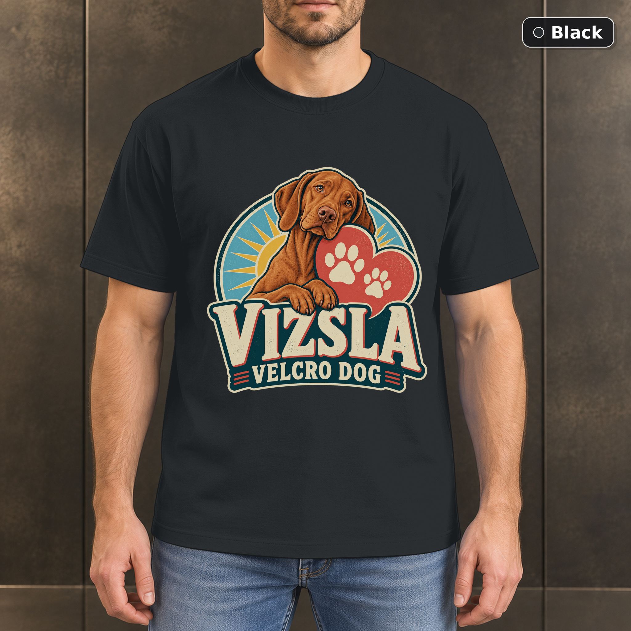 Vizsla Velcro Dog Shirt, Vintage Vizsla Dog Lover T-Shirt Vizsla Velcro Dog Shirt, Vintage Vizsla Dog Lover T-Shirt