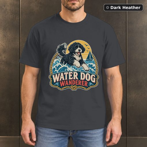 Water Dog Wanderer Shirt, Vintage Portuguese Water Dog Dog Lover T-Shirt 3