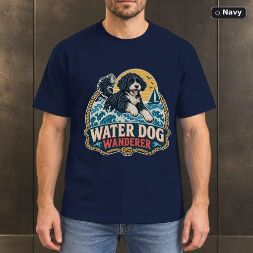 Water Dog Wanderer Shirt, Vintage Portuguese Water Dog Dog Lover T-Shirt 4