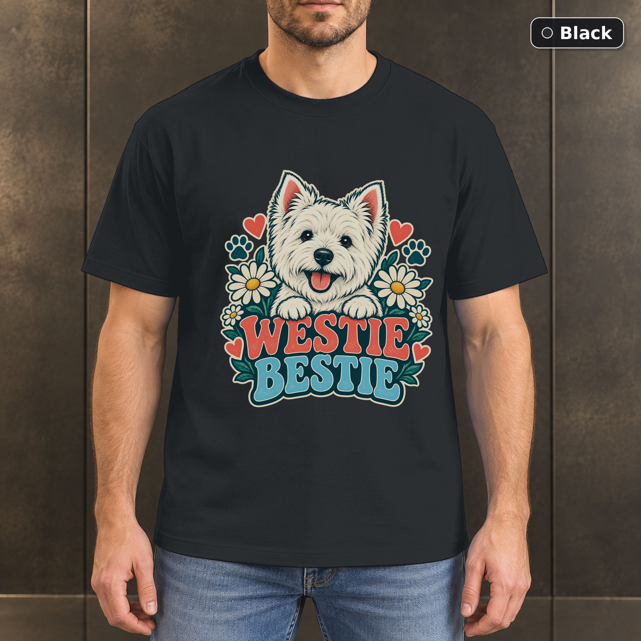 Westie Bestie Shirt, Vintage West Highland White Terrier Dog Lover T-Shirt Westie Bestie Shirt, Vintage West Highland White Terrier Dog Lover T-Shirt