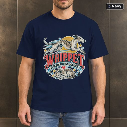 Whippet Speed And Snuggles Shirt, Vintage Whippet Dog Lover T-Shirt 4