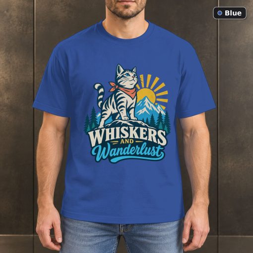 Whiskers and Wanderlust Shirt, Adventure Cat Lover Tee 2
