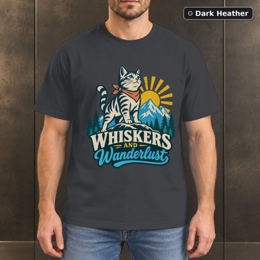 Whiskers and Wanderlust Shirt, Adventure Cat Lover Tee 3