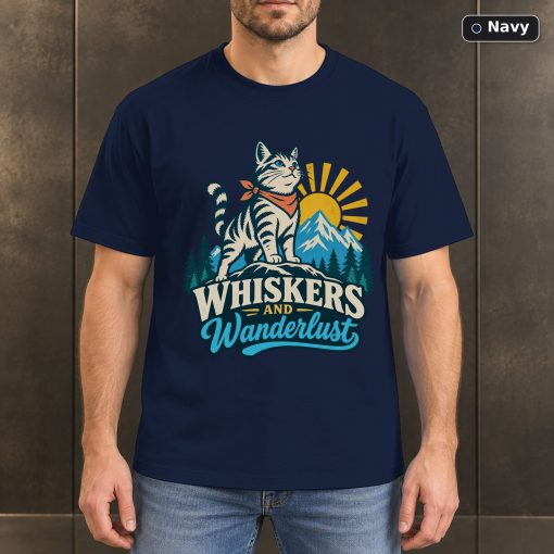Whiskers and Wanderlust Shirt, Adventure Cat Lover Tee 4