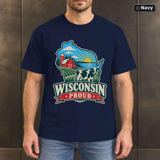 Wisconsin Proud Shirt, Vintage Wisconsin State Pride T-Shirt 4