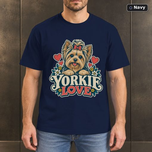 Yorkie Love Shirt, Vintage Yorkshire Terrier Dog Lover T-Shirt 4