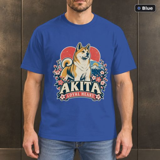 Akita Loyal Heart Shirt, Vintage Akita Dog Lover T-Shirt 2