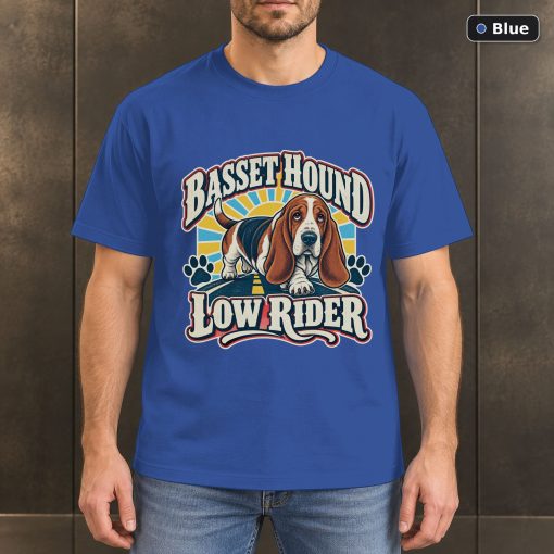 Basset Hound Low Rider Shirt, Vintage Basset Hound Dog Lover T-Shirt 2