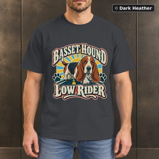 Basset Hound Low Rider Shirt, Vintage Basset Hound Dog Lover T-Shirt 3