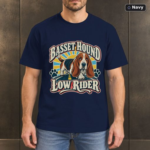 Basset Hound Low Rider Shirt, Vintage Basset Hound Dog Lover T-Shirt 4