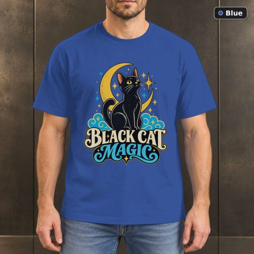 Black Cat Magic Shirt, Celestial Cat Lover T-Shirt 2