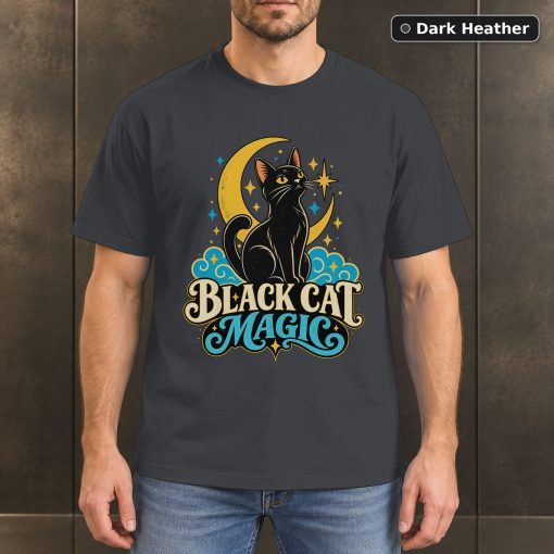 Black Cat Magic Shirt, Celestial Cat Lover T-Shirt 3
