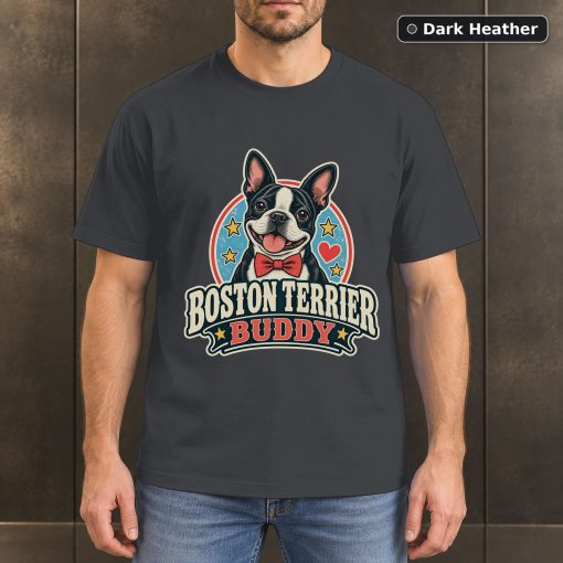 Boston Terrier Buddy Shirt, Vintage Boston Terrier Dog Lover T-Shirt 3