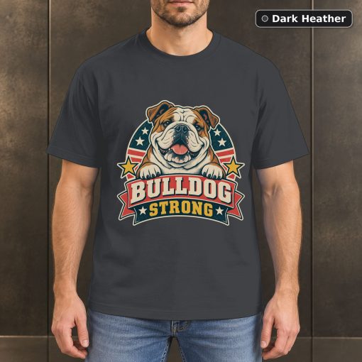 Bulldog Strong Shirt, Vintage Bulldog Dog Lover T-Shirt 3