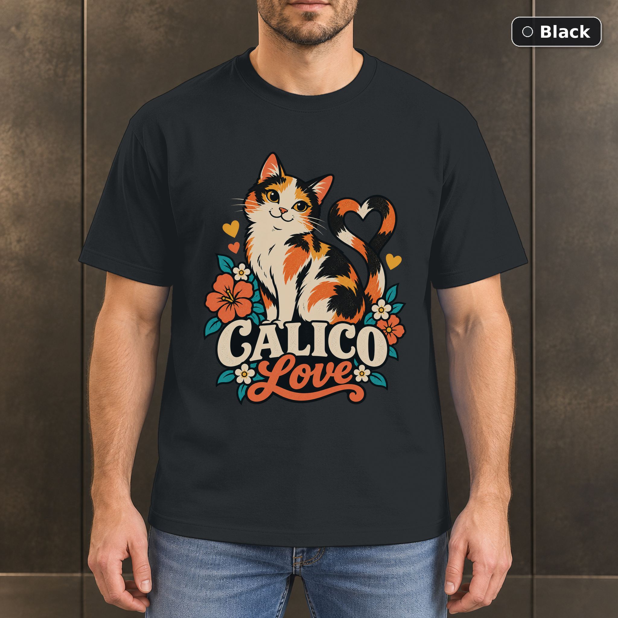 Calico Love Shirt, Colorful Calico Cat T-Shirt Calico Love Shirt, Colorful Calico Cat T-Shirt