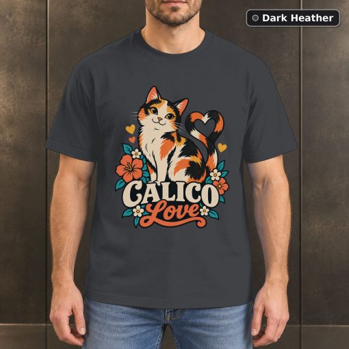 Calico Love Shirt, Colorful Calico Cat T-Shirt 3