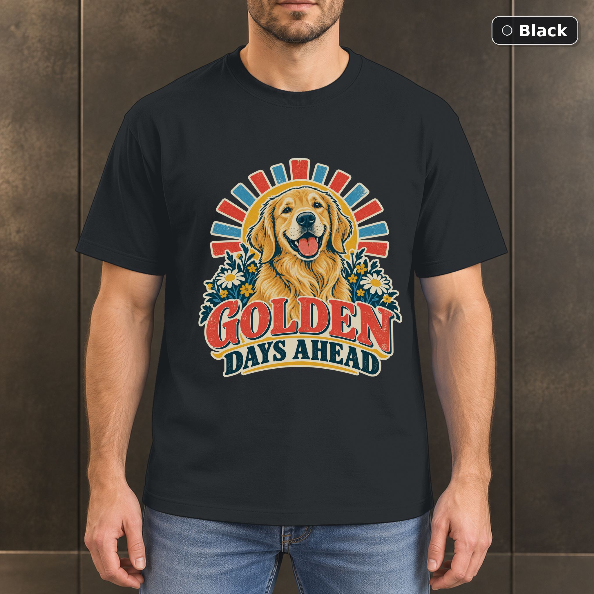 Golden Days Ahead Shirt, Vintage Golden Retriever Dog Lover T-Shirt Golden Days Ahead Shirt, Vintage Golden Retriever Dog Lover T-Shirt