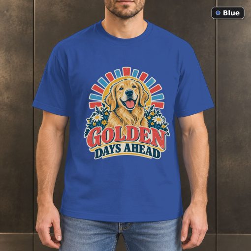 Golden Days Ahead Shirt, Vintage Golden Retriever Dog Lover T-Shirt 2