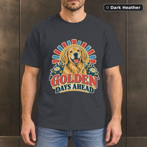 Golden Days Ahead Shirt, Vintage Golden Retriever Dog Lover T-Shirt 3