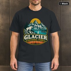Glacier National Park Vintage Adventure T-Shirt Design Glacier National Park Vintage Adventure T-Shirt Design