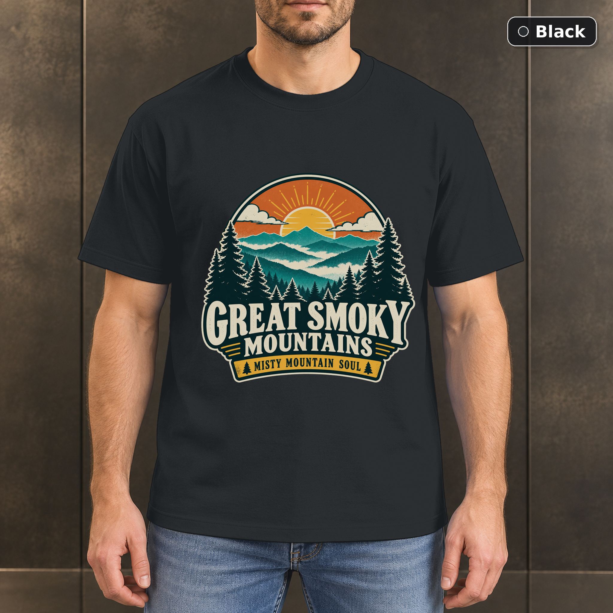 Great Smoky Mountains Vintage T-Shirt Design Great Smoky Mountains Vintage T-Shirt Design