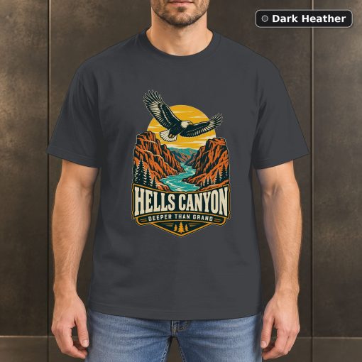Hells Canyon Idaho Oregon Vintage T-Shirt Design 3