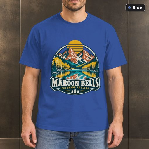 Maroon Bells Colorado Vintage T-Shirt Design 2