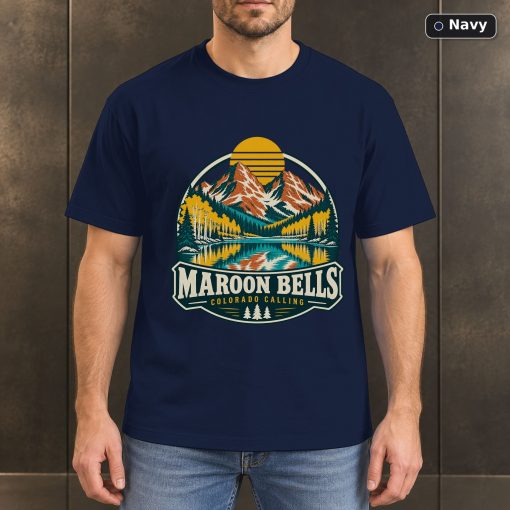 Maroon Bells Colorado Vintage T-Shirt Design 4