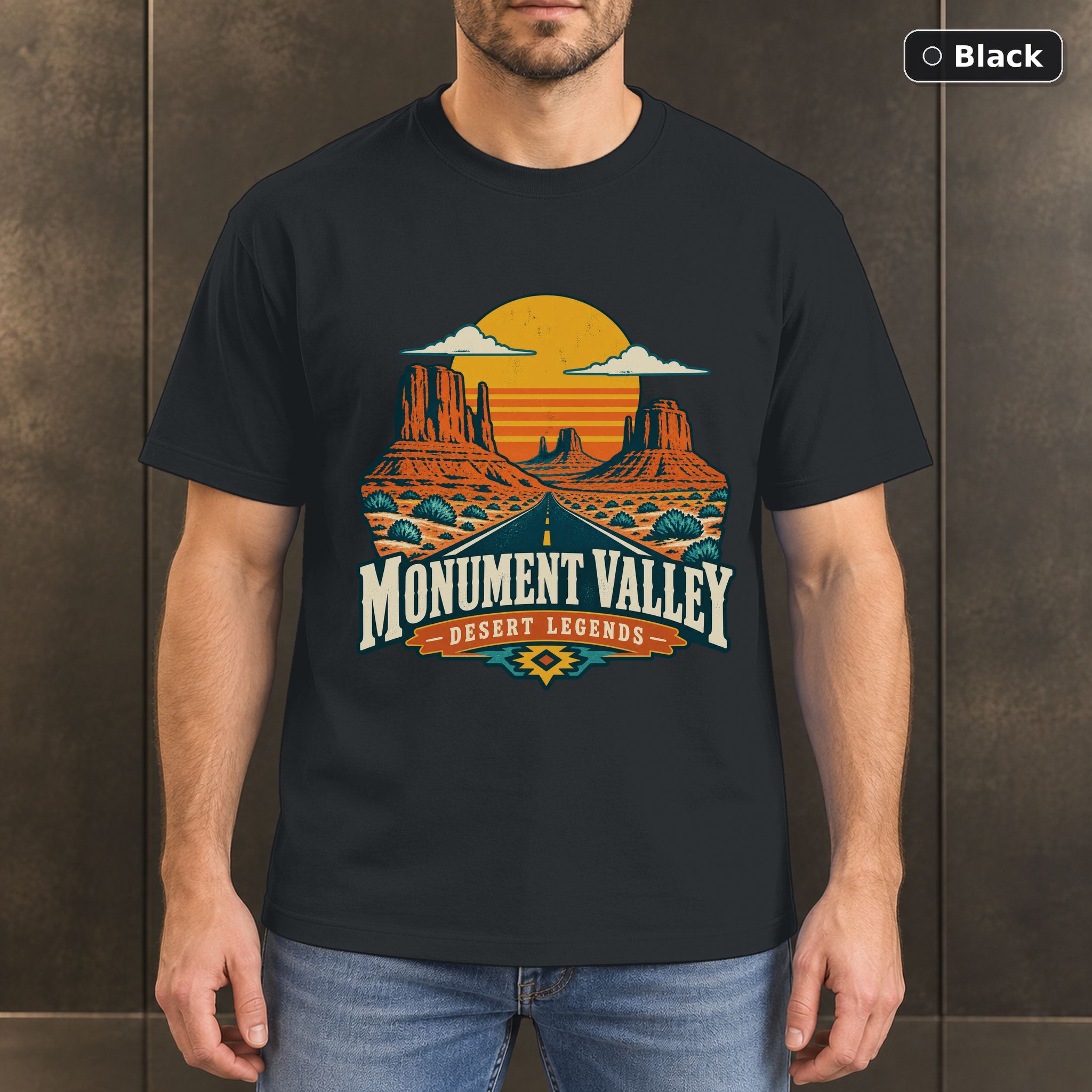 Monument Valley Southwest Retro T-Shirt Design Monument Valley Southwest Retro T-Shirt Design
