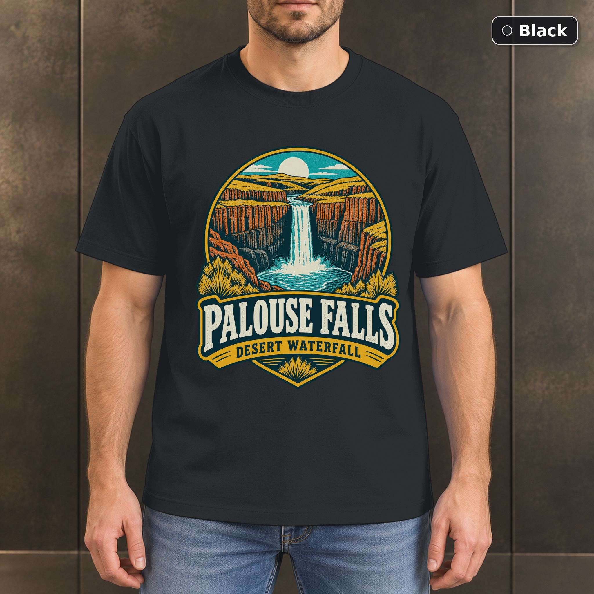 Palouse Falls Washington Vintage T-Shirt Design Palouse Falls Washington Vintage T-Shirt Design