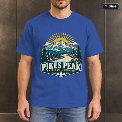 Pikes Peak Colorado Retro Mountain T-Shirt Design 2