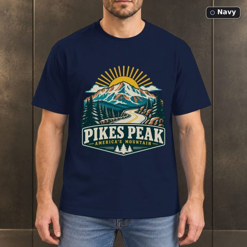 Pikes Peak Colorado Retro Mountain T-Shirt Design 4