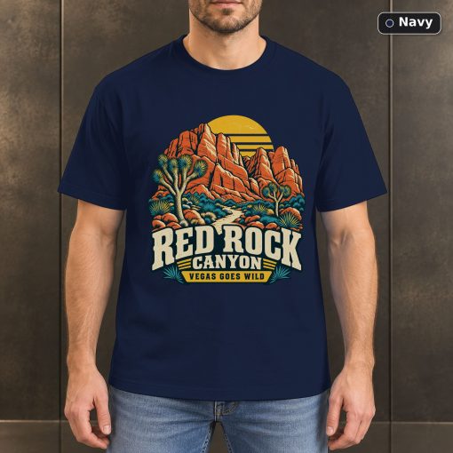 Red Rock Canyon Nevada Retro T-Shirt Design 4