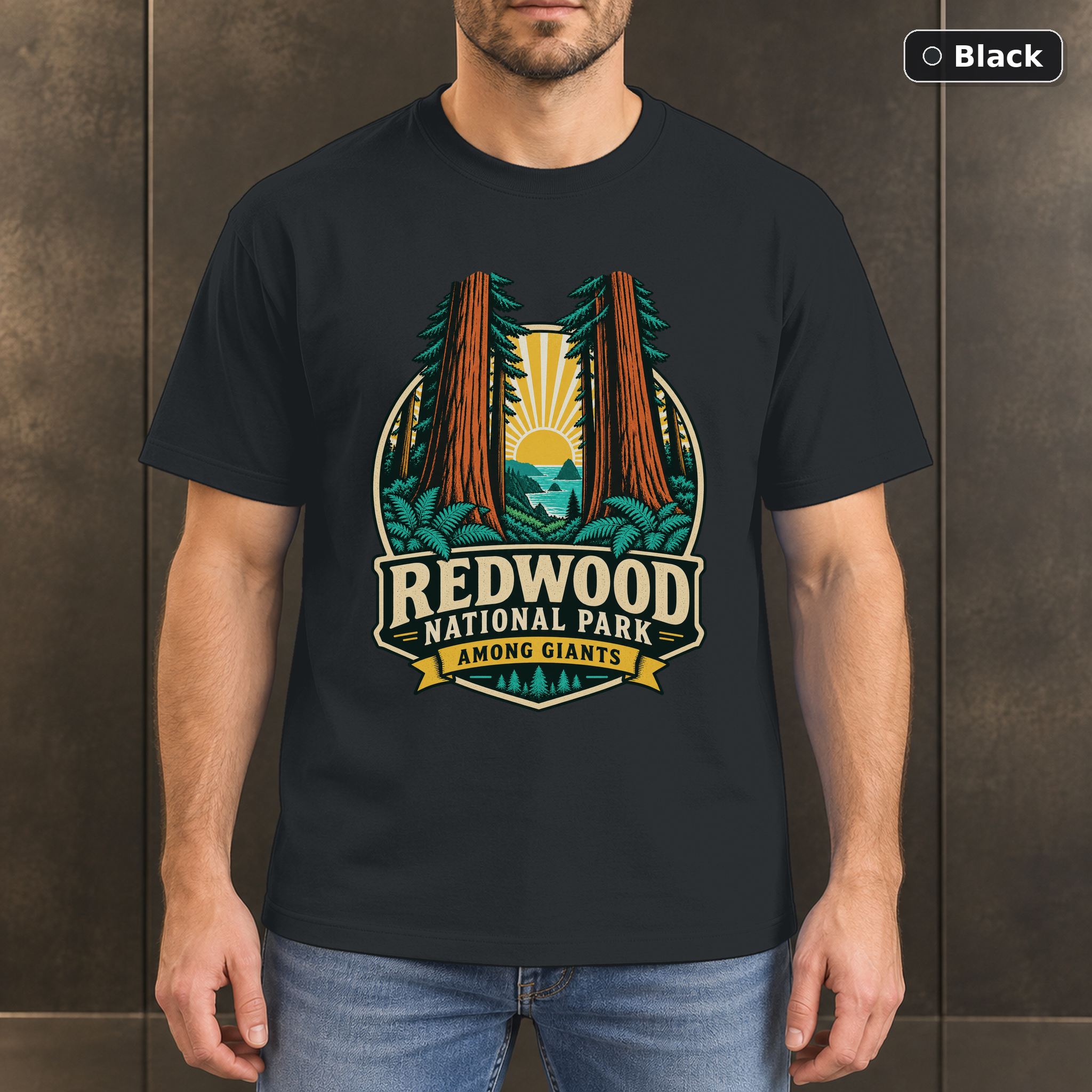 Redwood National Park Vintage T-Shirt Design Redwood National Park Vintage T-Shirt Design
