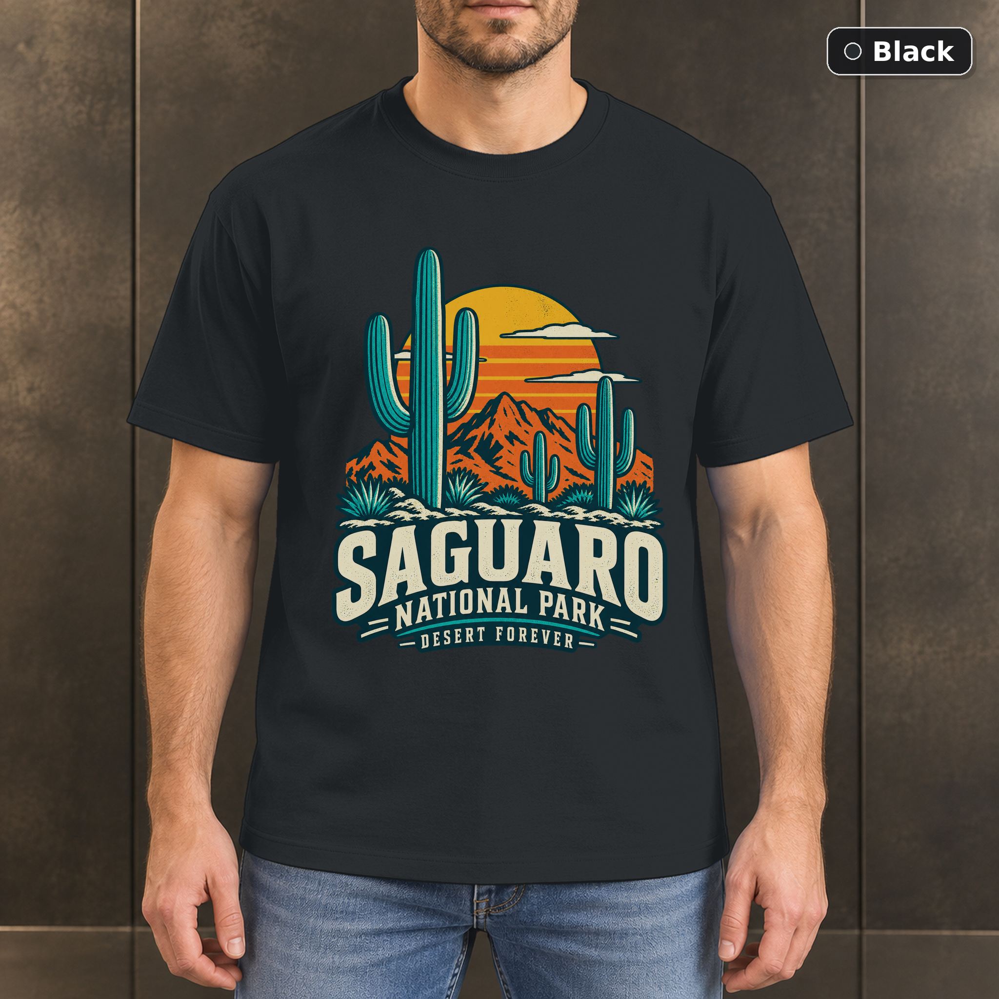 Saguaro National Park Arizona Retro T-Shirt Design Saguaro National Park Arizona Retro T-Shirt Design